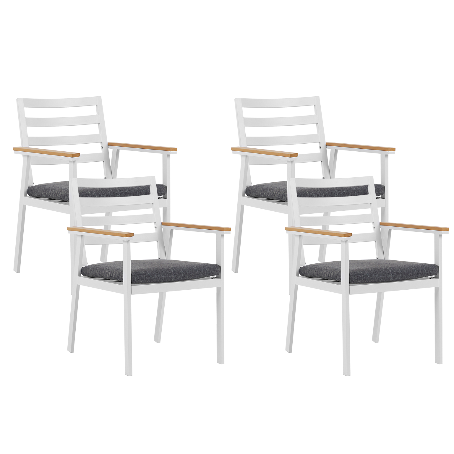 Set de 4 scaune de grădină cu perne CAVOLI Metal Gri 4buc