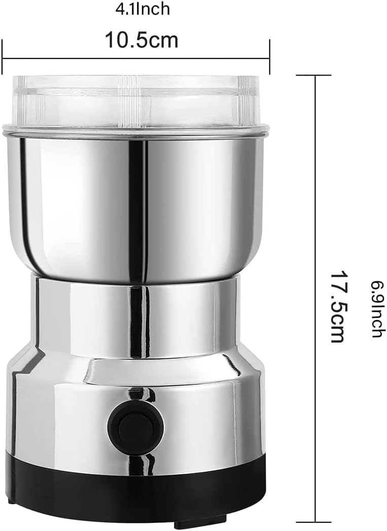 Moulin à café électrique - Moulin à épices - Moulin portable en acier inoxydable avec quatre lames pour grains de café, épices et herbes diverses - 9