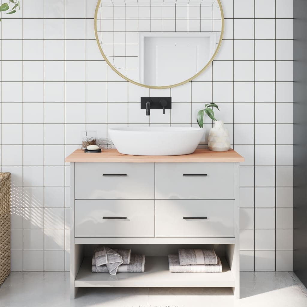 Maison exclusive - encimera de baño madera maciza sin tratar 100x40x2 cm