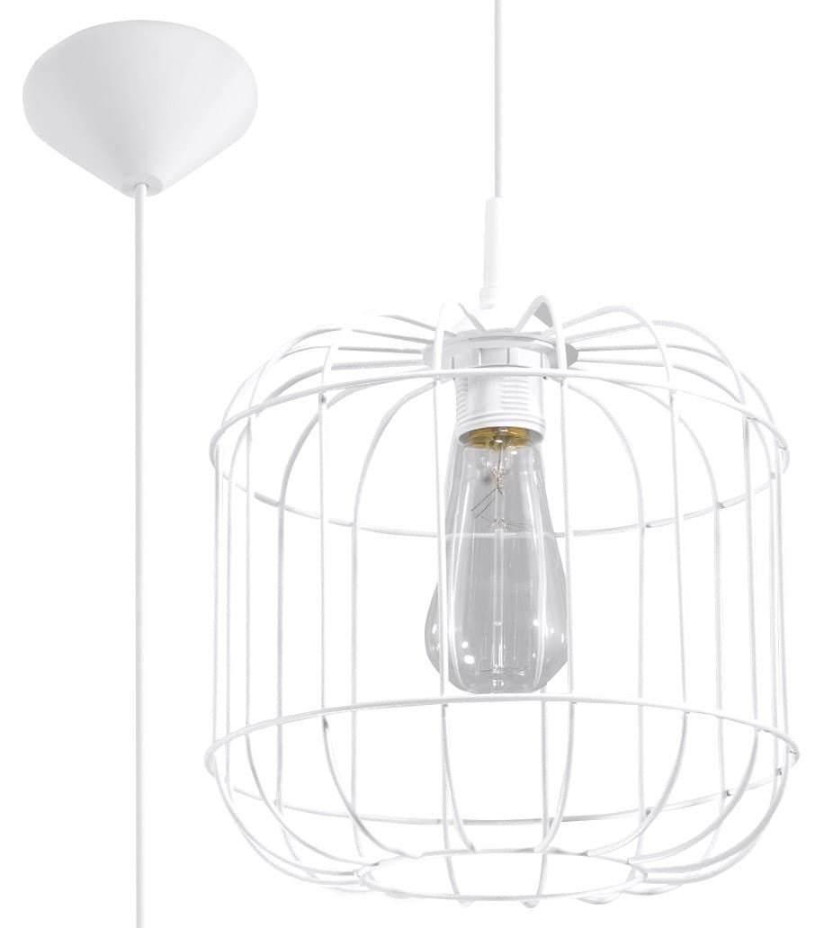 Lampa wisząca Celta biała 1xE27x60W wym: 100 x 25 x 25 cm metal Sollux Lighting