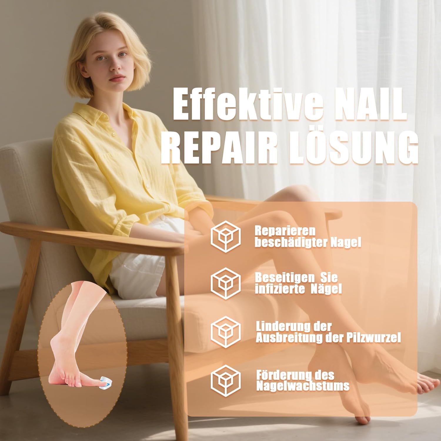 Appareil Traitement Laser Mycose Ongles Mycose Ongles des Pieds Nettoyage et Réparation Ongles Traitement Champignons Ongles Infections (4 lampes) - 5