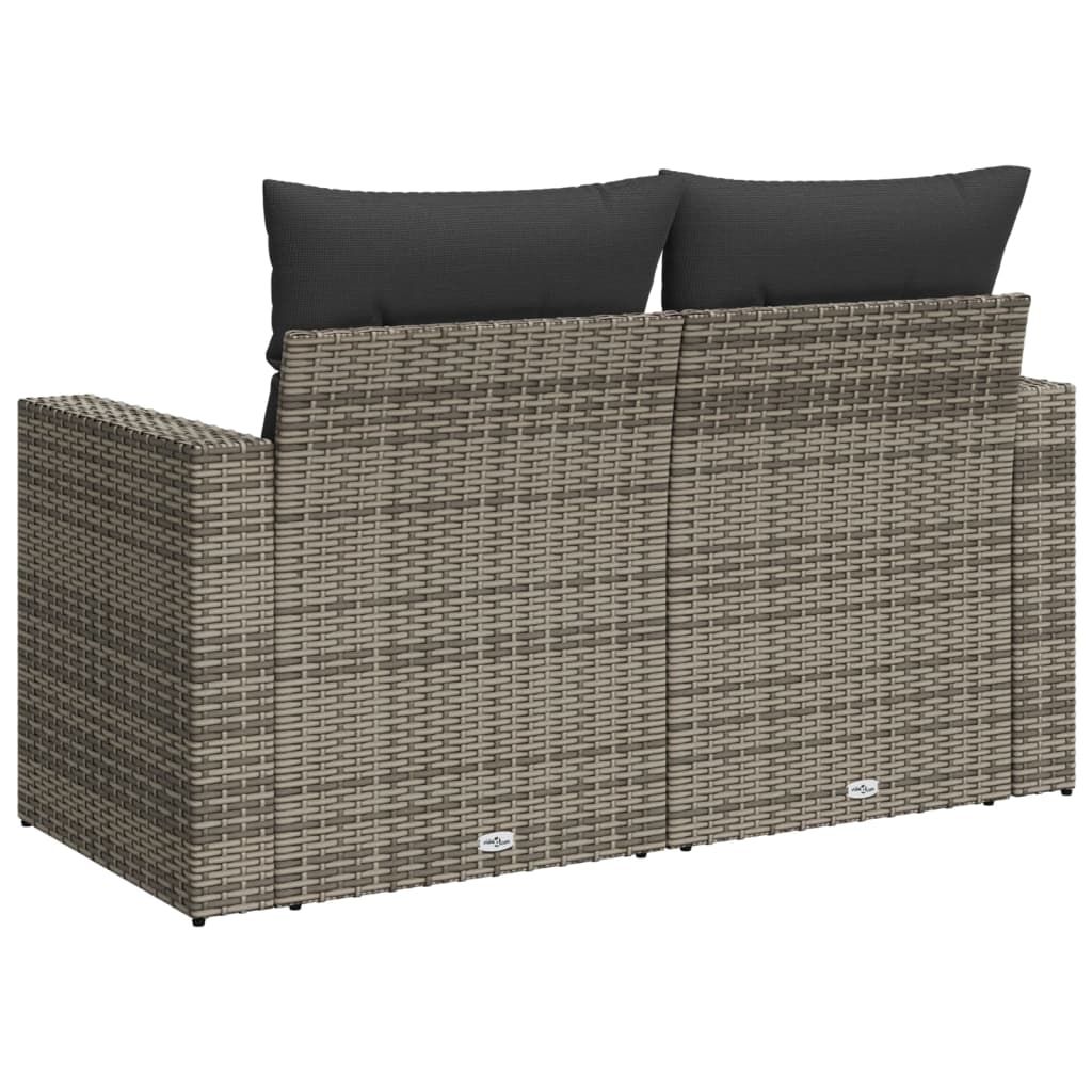 Salon bas de jardin en Rattan synthétique Gris 2 personnes - 6
