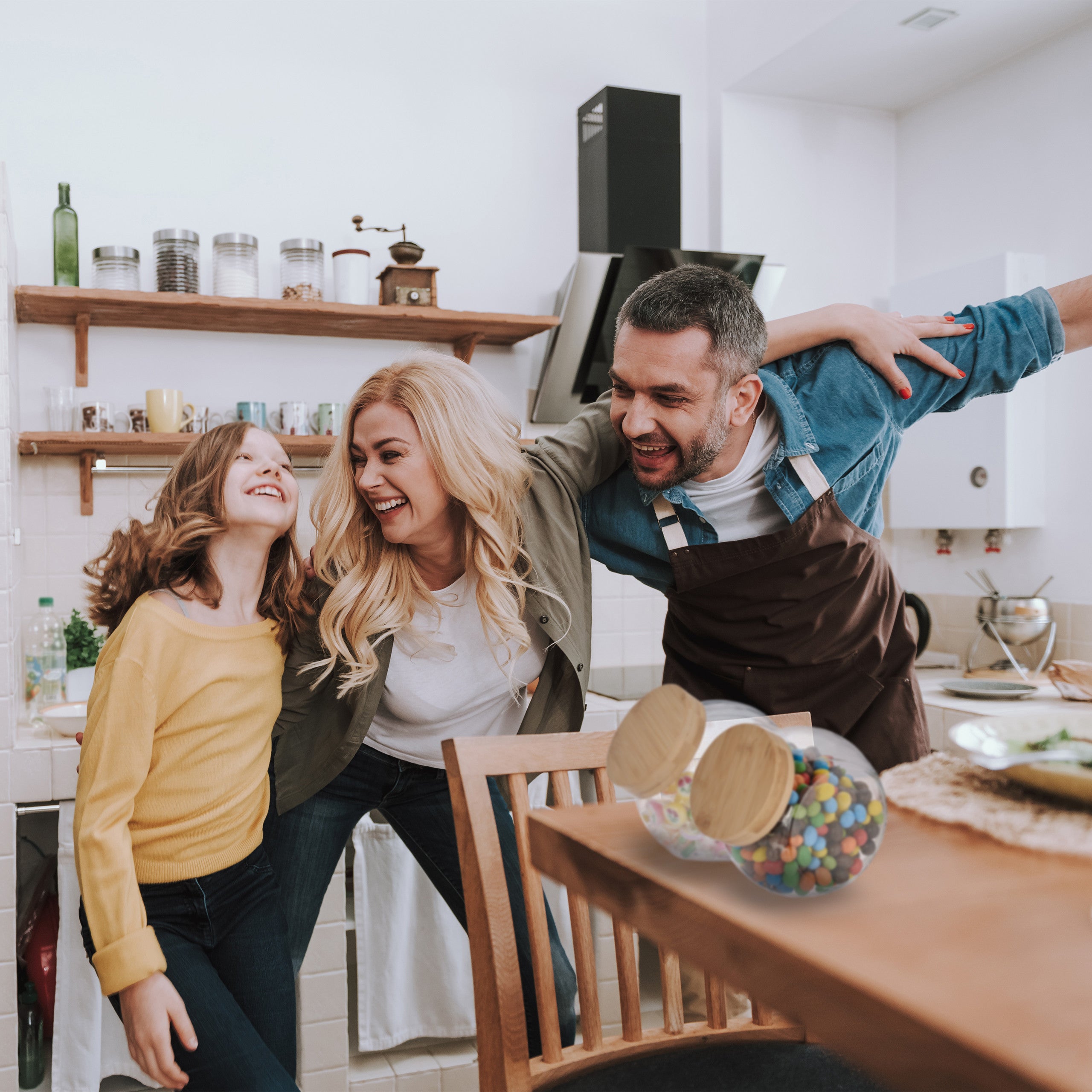 Relaxdays Set 2 Barattoli Vetro Per Caramelle 1,5L - Coperchio Acciaio Inox, Hermetici - Foto 2