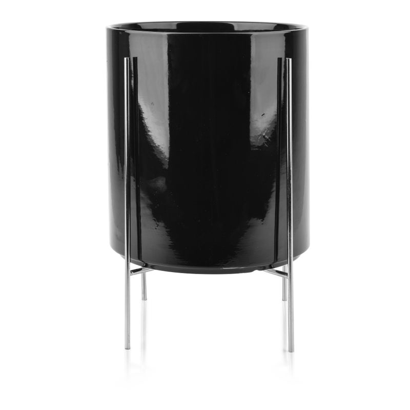 Doniczka Ceramika MONDEX NEVA 23x23x26 cm czarna 1 szt