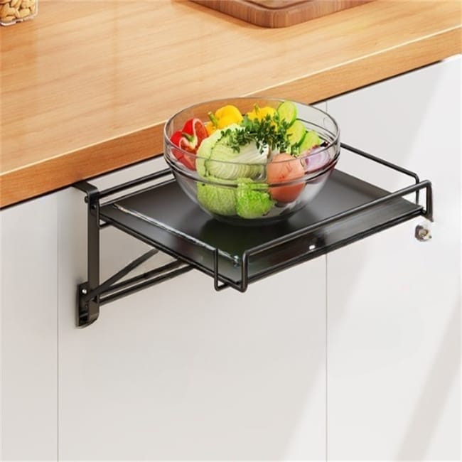 Bancada de cozinha dobrável, prateleira de armazenamento de armário expansível, bancada lateral, prateleira de parede - 30×31,5×13,5 cm