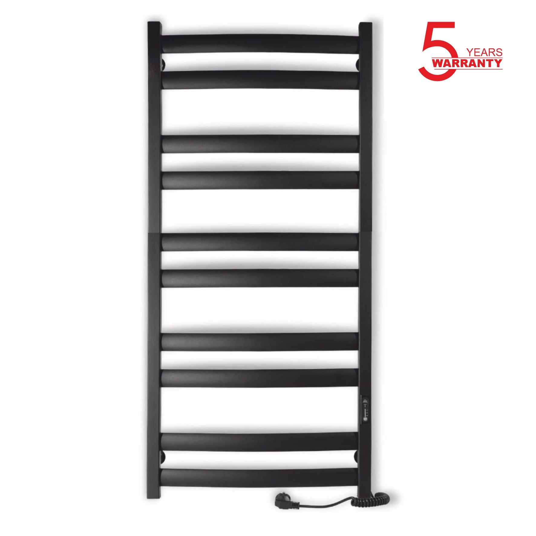 Grzejnik łazienkowy elektryczny ATLANT 500x1200 z minutnikiem ECO, 300W, Czarny