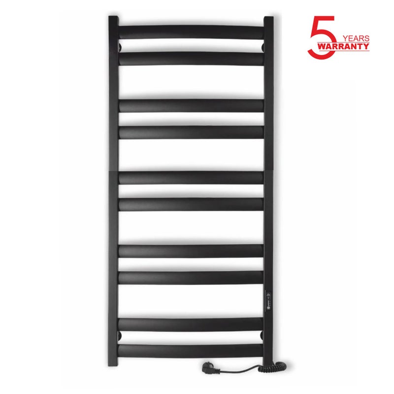 Grzejnik łazienkowy elektryczny ATLANT 500x1200 z minutnikiem ECO, 300W, Czarny