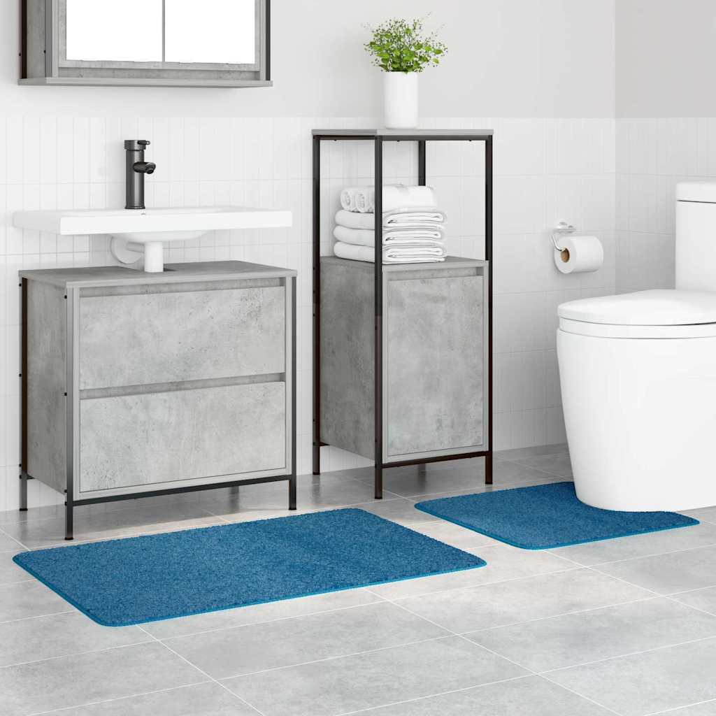 Ensemble de tapis de bain antidérapants, 2 pièces, en PP bleu, 50 × 50 cm - 3