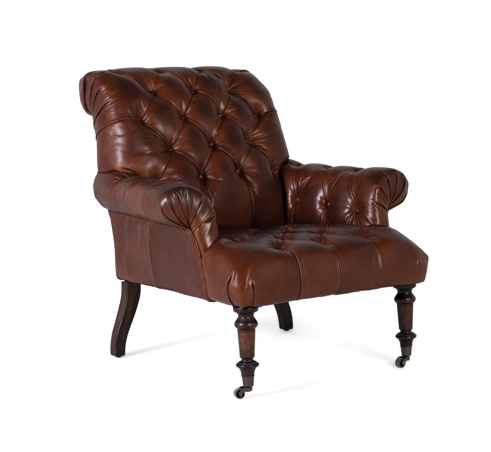 Fotel skórzany 92 cm w stylu klasycznym - 94x92x99 GYC