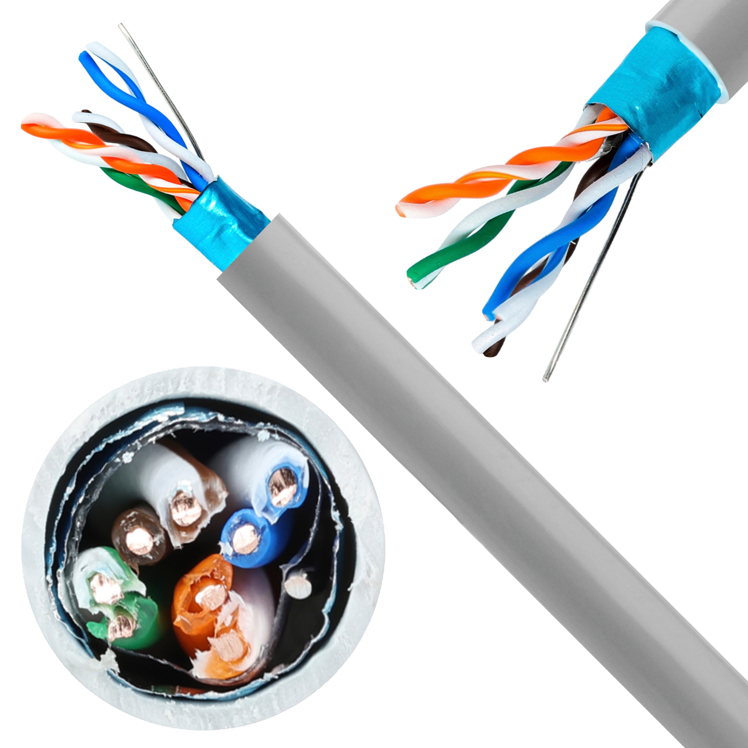 Kabel sieciowy F/UTP kat.5e skrętka 4x2x0,5mm wewnętrzny Eca PVC szary Bitner BiTLAN 1000m