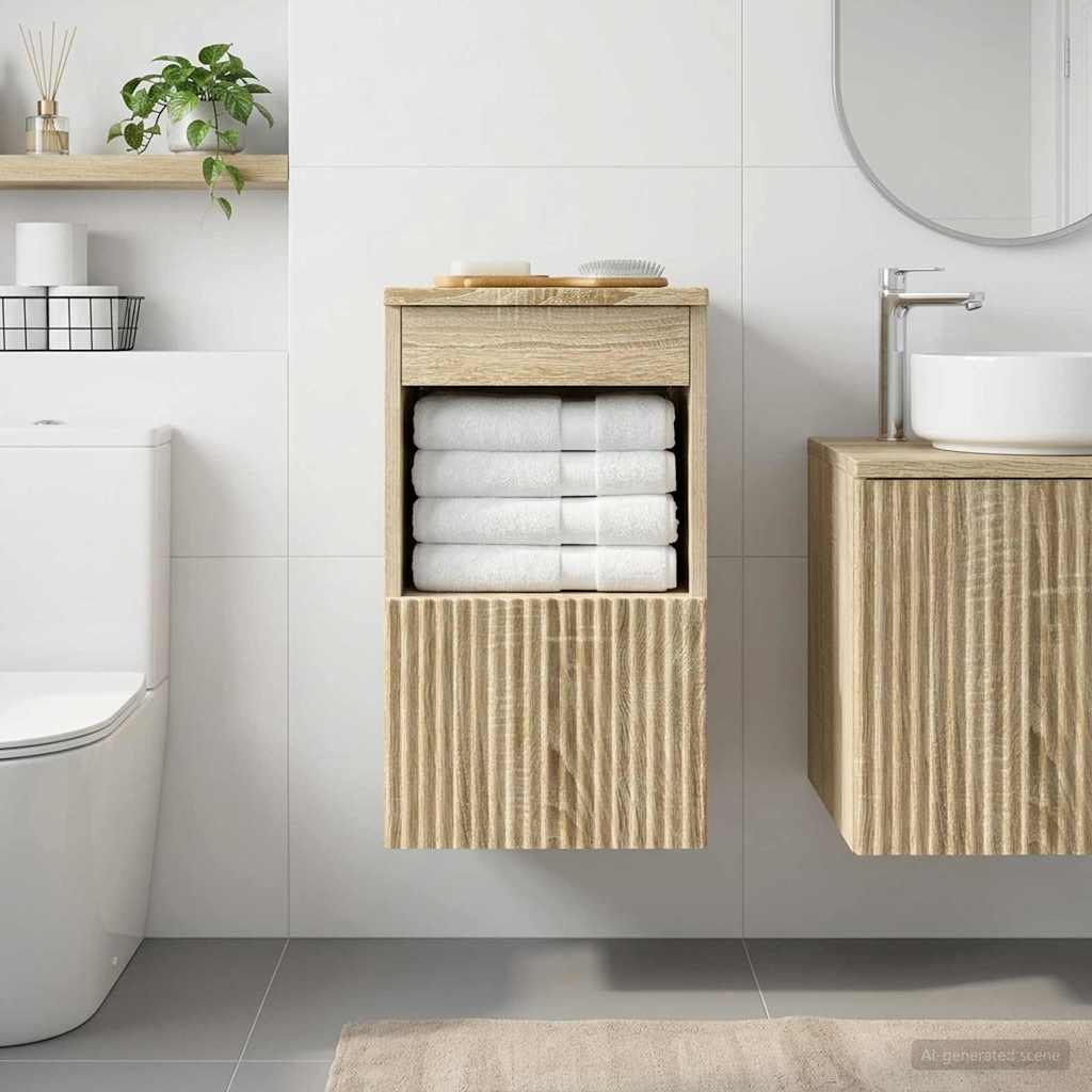 Mueble de baño roble, 30 × 41 × 50 cm