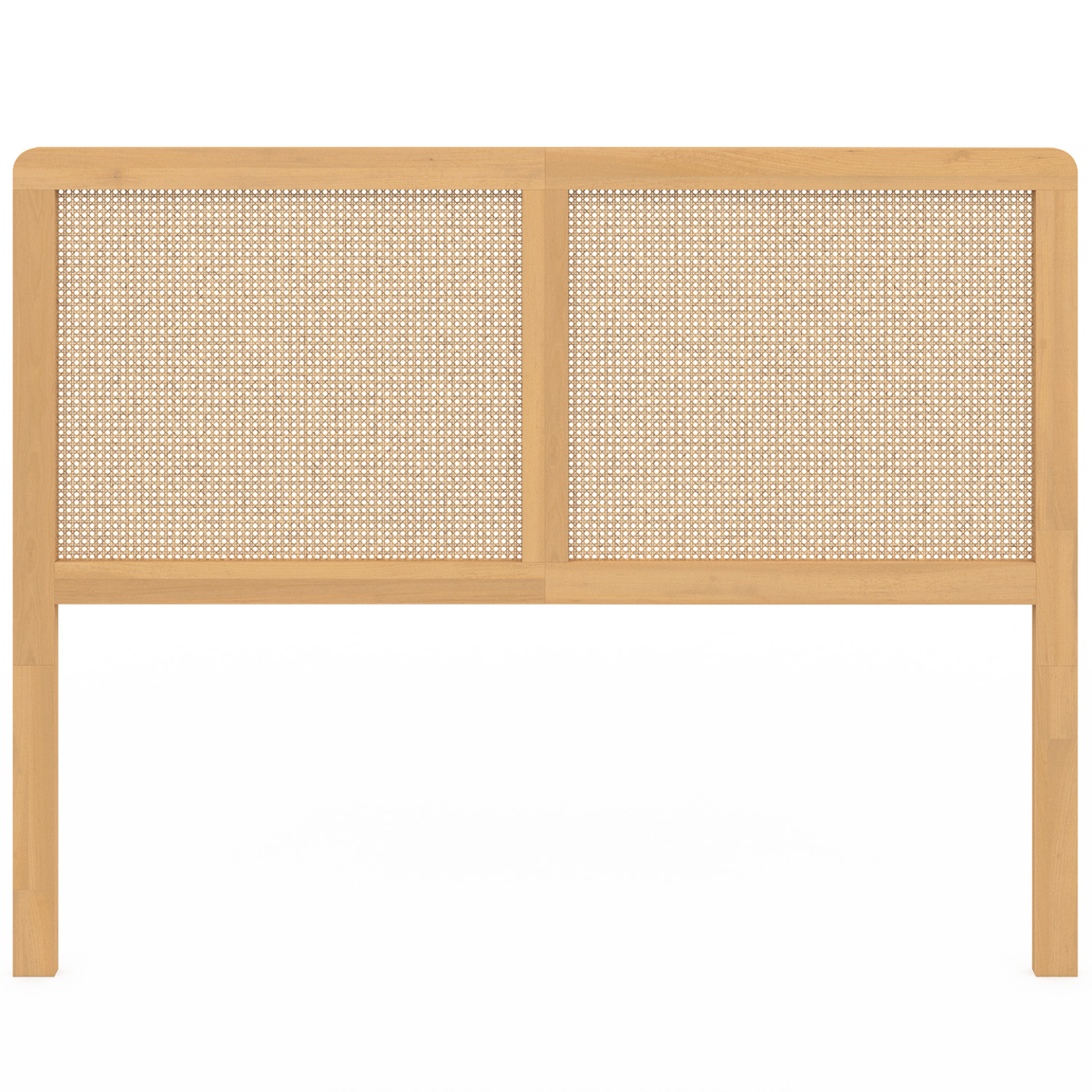 Tête de lit sur pied EDHEN 140 cm cannage et bois - 3