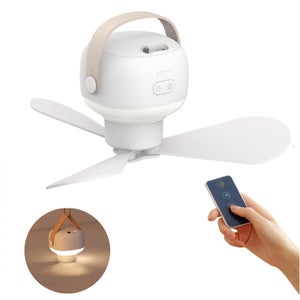 Ventilatore Da Campeggio Ricaricabile 8000mAh - Con Luce, Telecomando, 3 Velocità, Gancio - Foto 2
