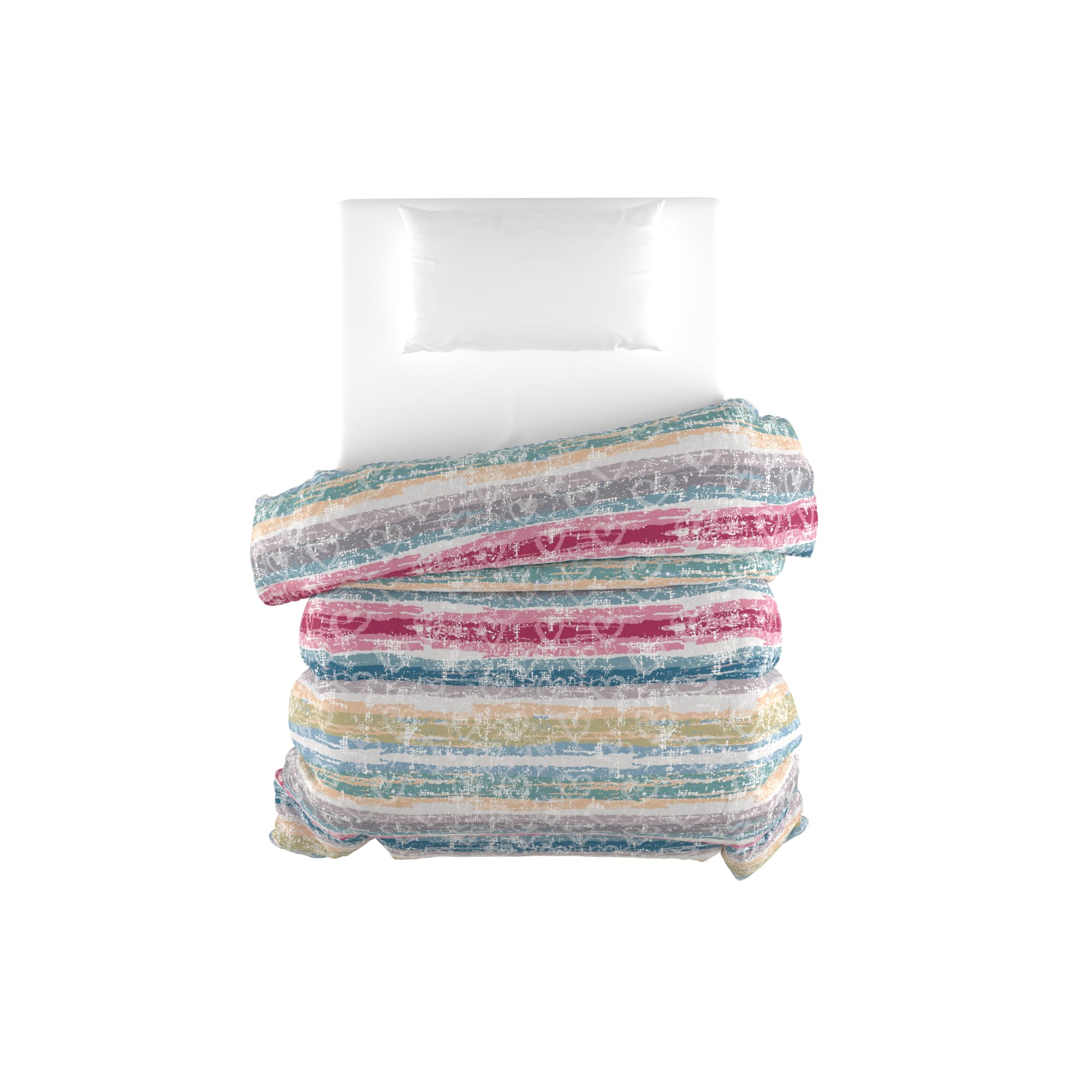 FASHION Trapunta invernale stampata, made in Italy, Love Lines, Piazza e Mezza 220x260cm - 2