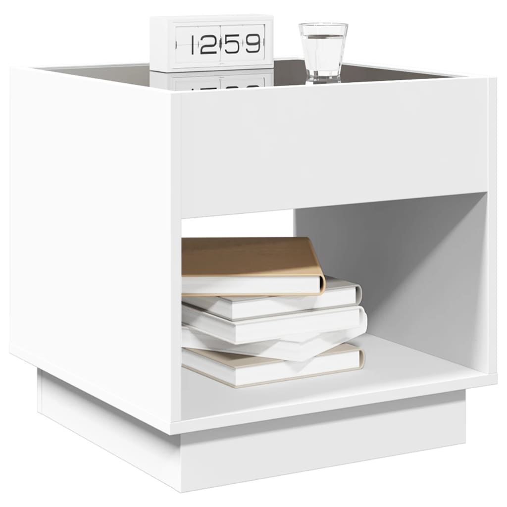 Table de chevet avec LED infini blanc 50 x 50 x 50 cm - 5
