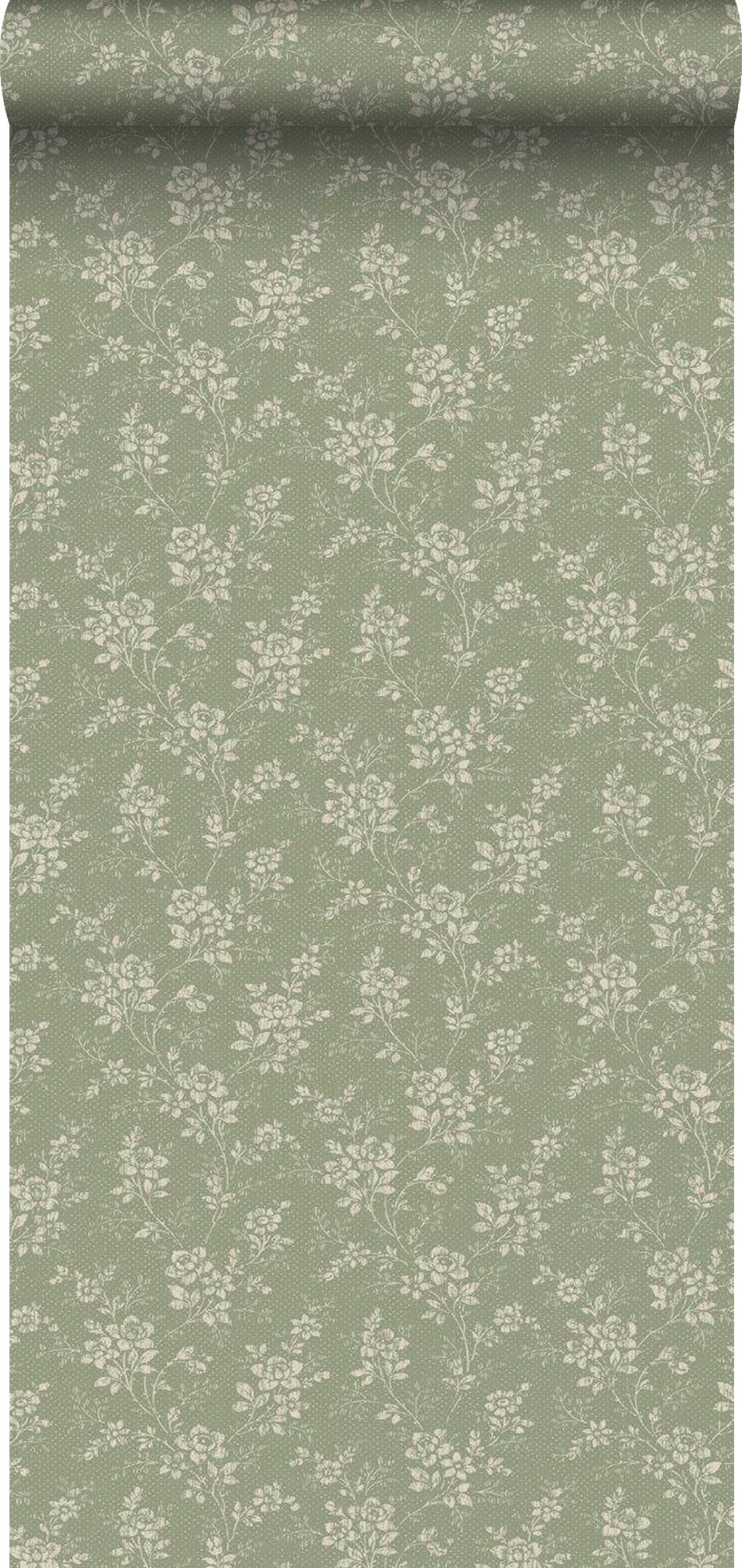 Tapeta zabytkowe kwiaty zielonym - 53 cm x 10.05 m - BORASTAPETER