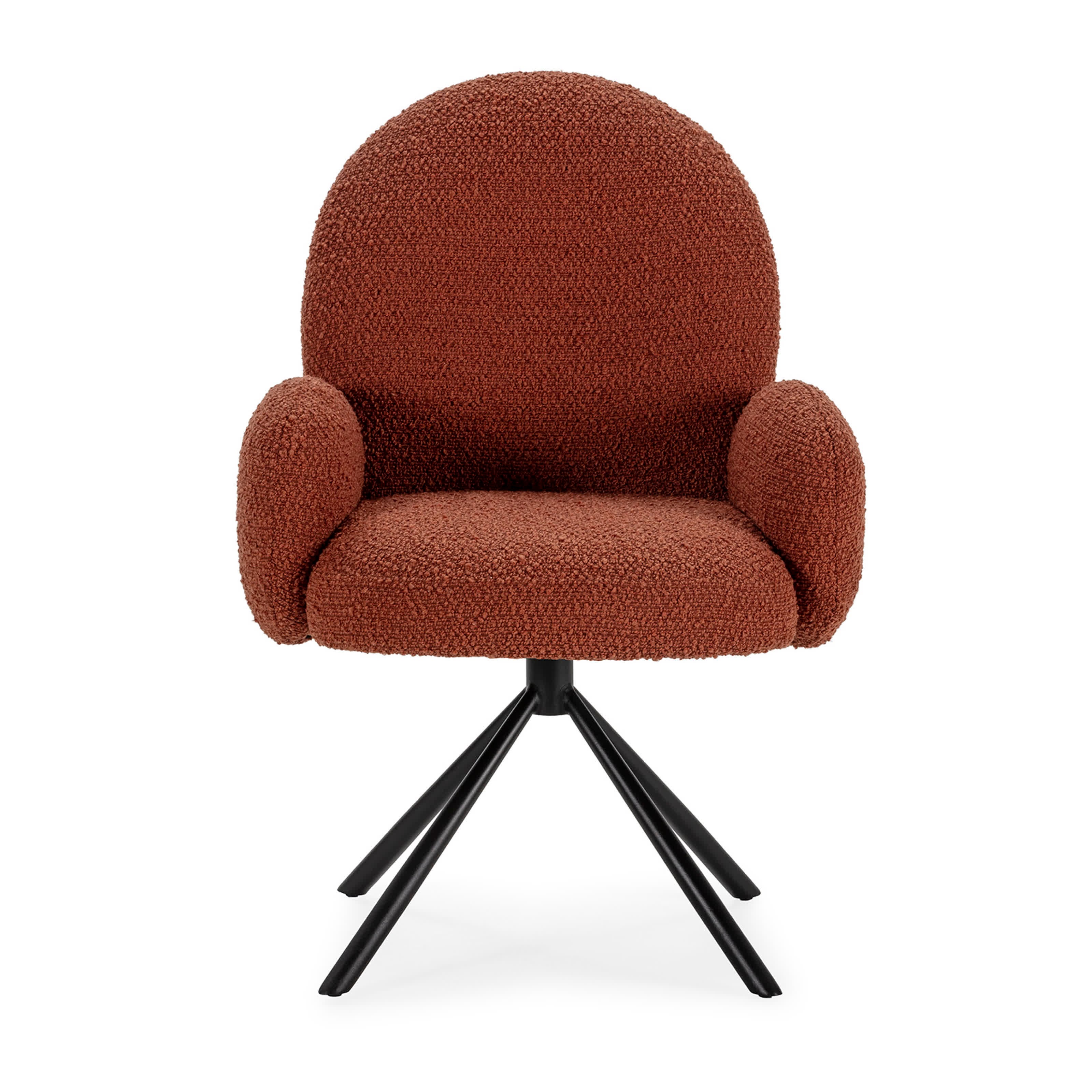 Poltrona girevole in tessuto e gambe in metallo nero 49x46 h91 cm - 6