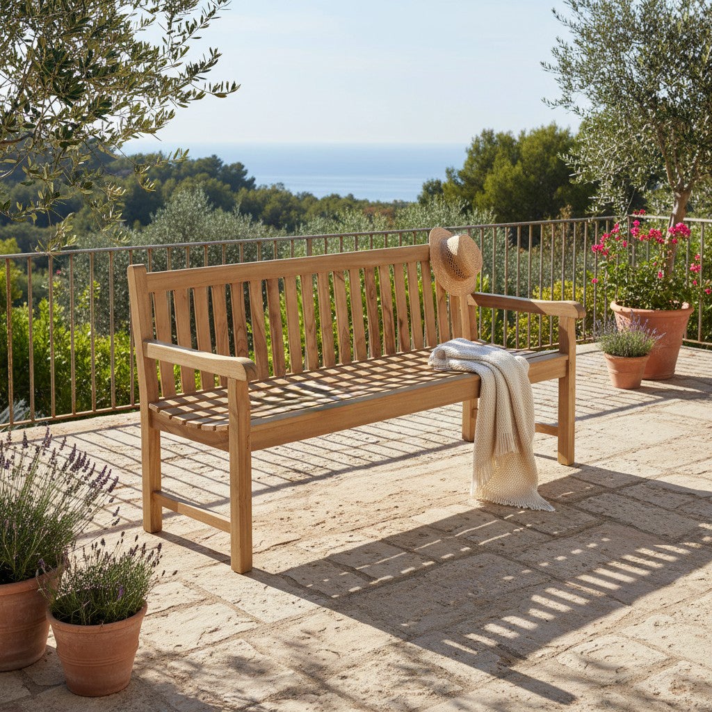 Banc en teck massif Londres 180 cm - 8