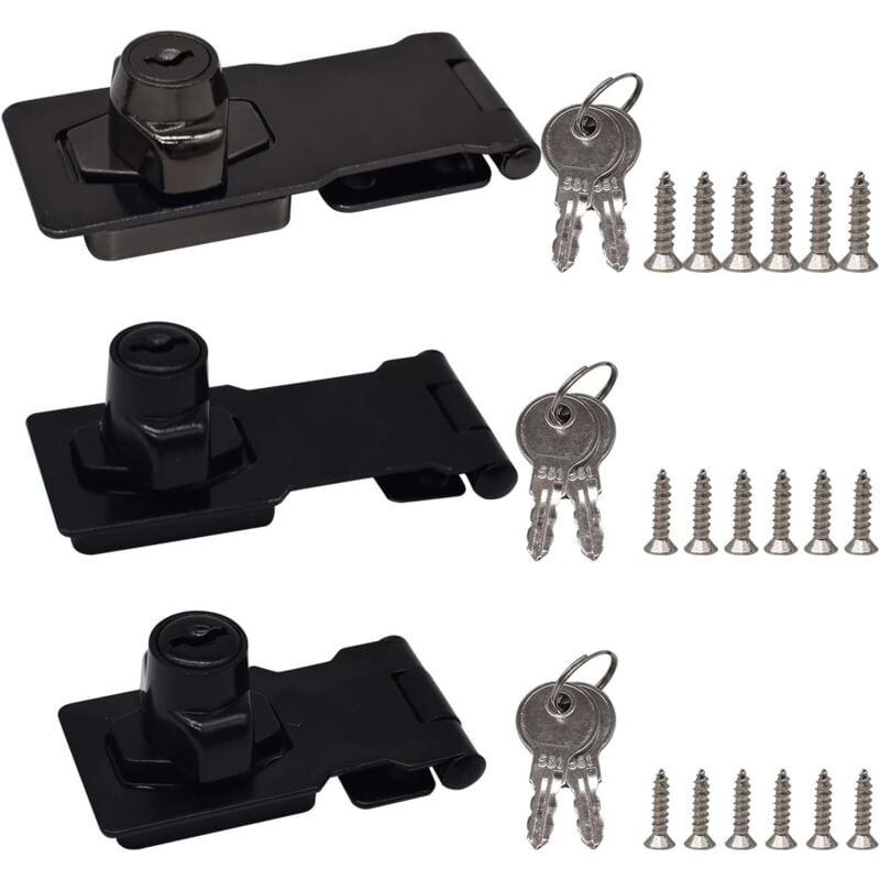 Noir)Loquet à fermeture automatique - Serrure de porte à ressort
