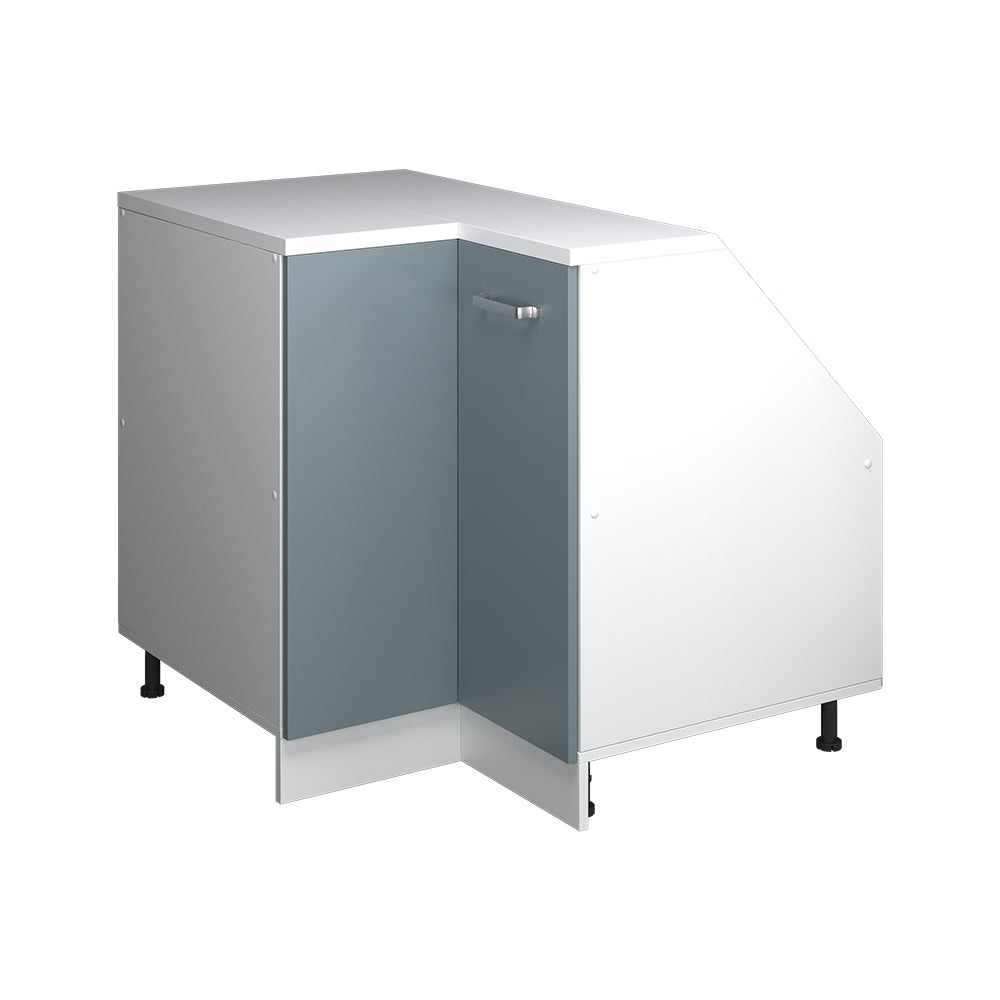 Vicco armario de cocina esquinero para techo inclinado r-line, gris azulado, 75.6 cm con 1 puerta, carcasa del armario 60 cm de profundidad
