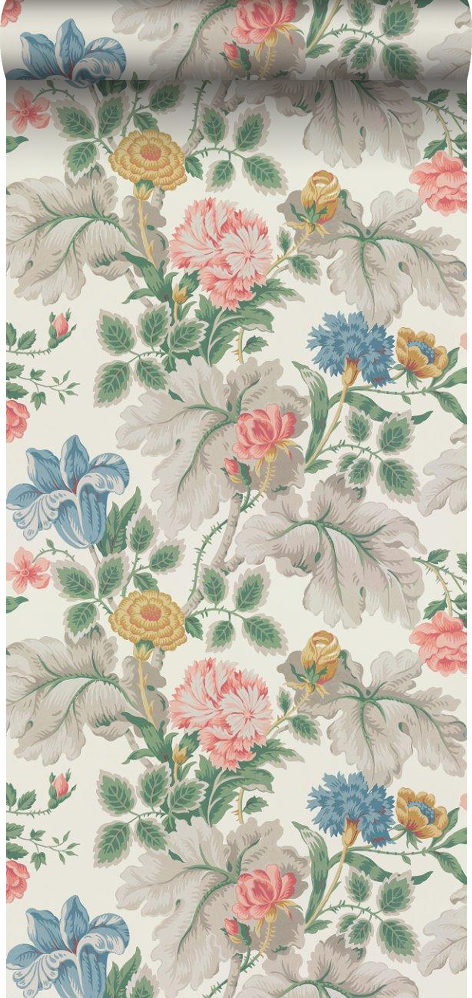 Papel pintado flores beige - 53 cm x 10.05 m - borastapeter