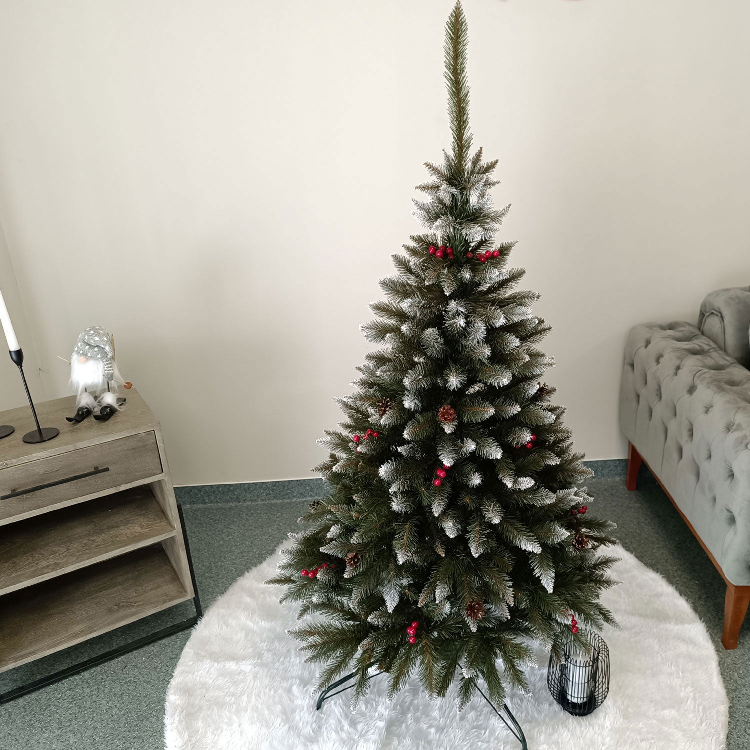 Brad artificial Christmas Deluxe, Frasin de Munte, 2D, 150cm 150 cm