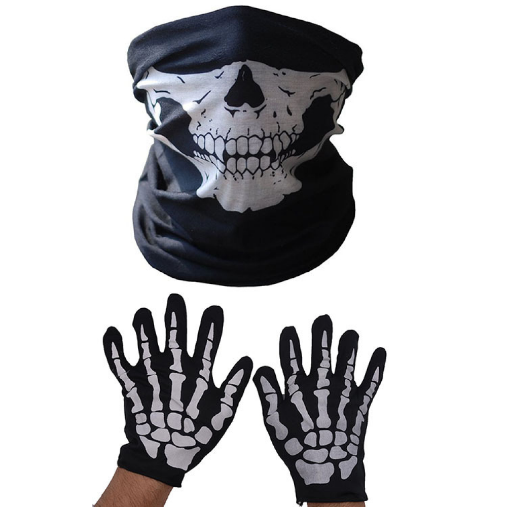Zestaw 3 strasznych masek na Halloween, maski ducha z czaszką i podbródkiem, idealne na występy, imprezy, przebrania i festiwale.