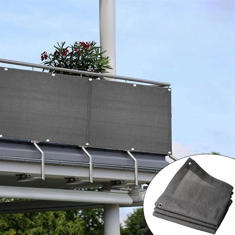 0,9 * 3 m HDPE Anti-UV Pare-Soleil Siatka Balkon Taras Ogrodzenie Bezpieczeństwo Prywatność Siatka Ogrodowa, Ciemnoszara