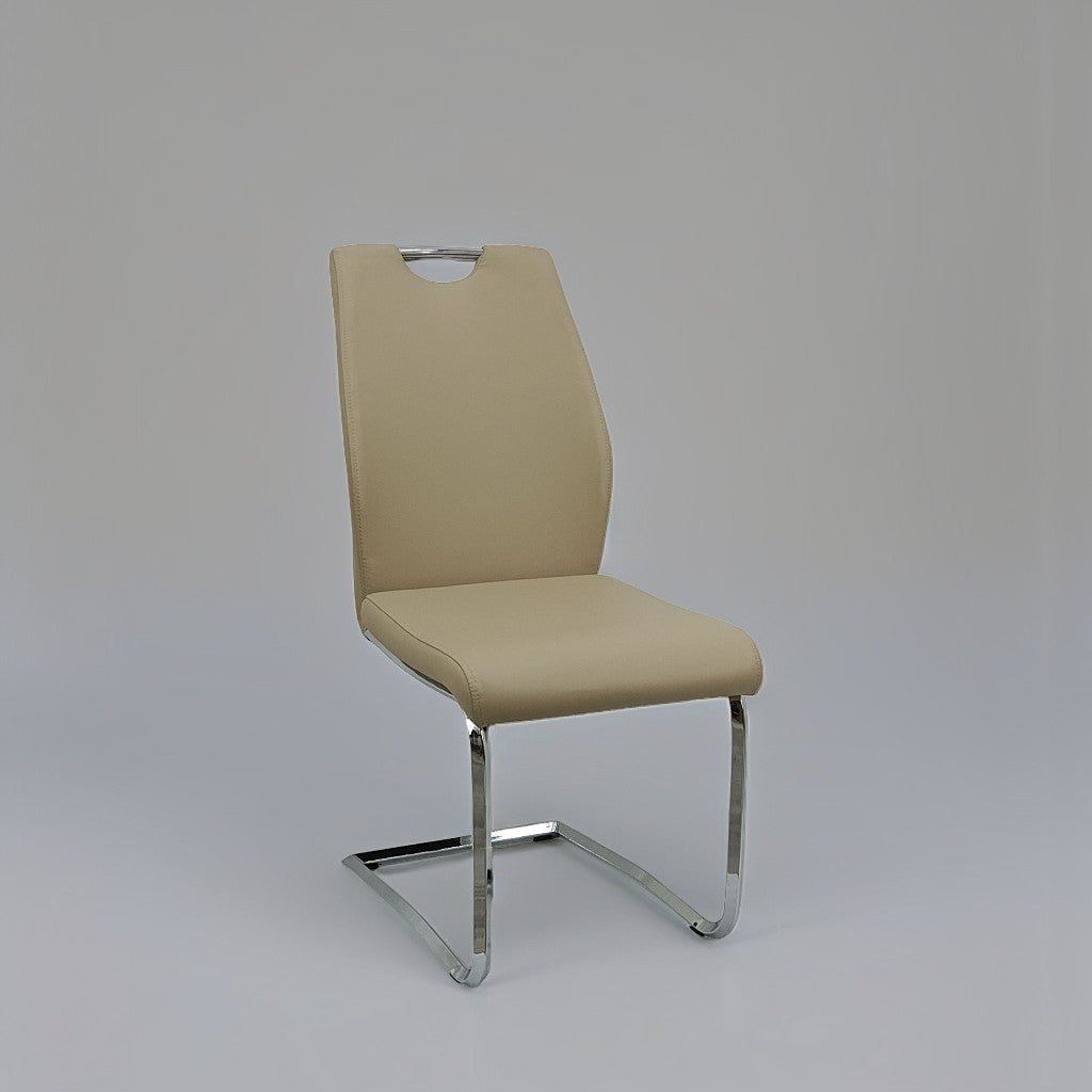 Marvin Sedia con Struttura in Metallo e Seduta Imbottita Edda di Design Moderno per Casa Ufficio Sala da Pranzo (4, Tortora) - 5