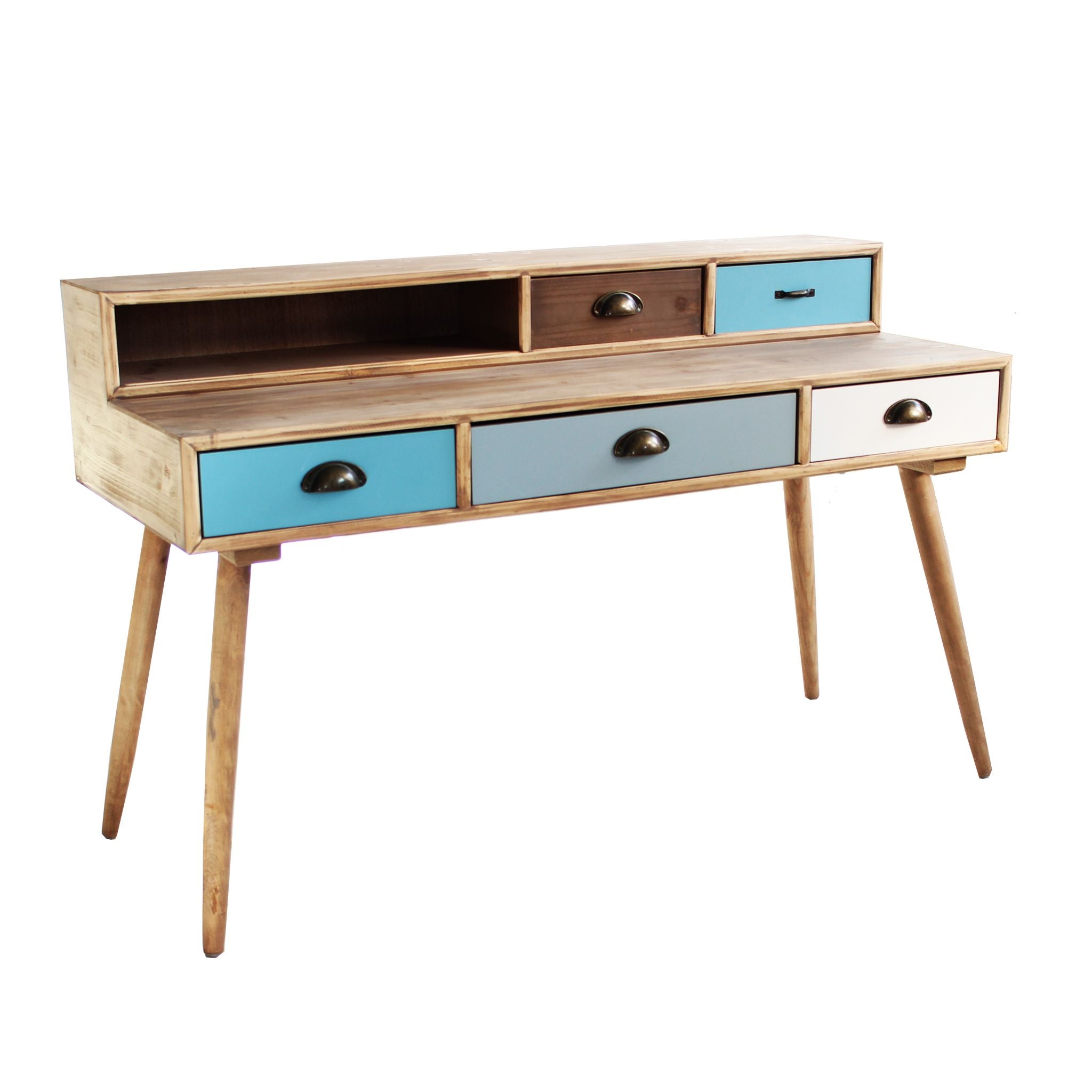 scrivania in legno con cassetti