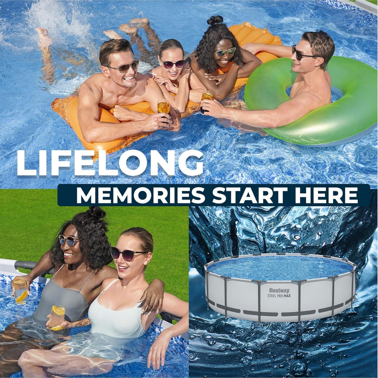Kit de piscine hors-sol Premium : 427 x 107 cm – Inclut pompe de filtration et cartouche de type I Résistant à la rouille – Capacité de 3 440 gallons - 6