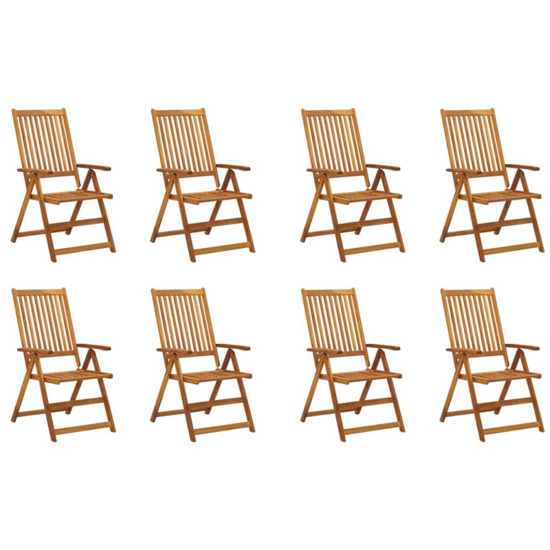 Chaises pliables de jardin avec coussins lot de 8 Bois d acacia - 2
