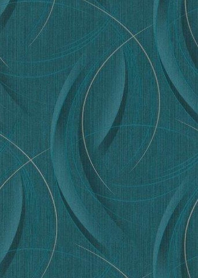 Papier peint graphique 3D bleu canard - 53 cm x 10.05 m - Erismann