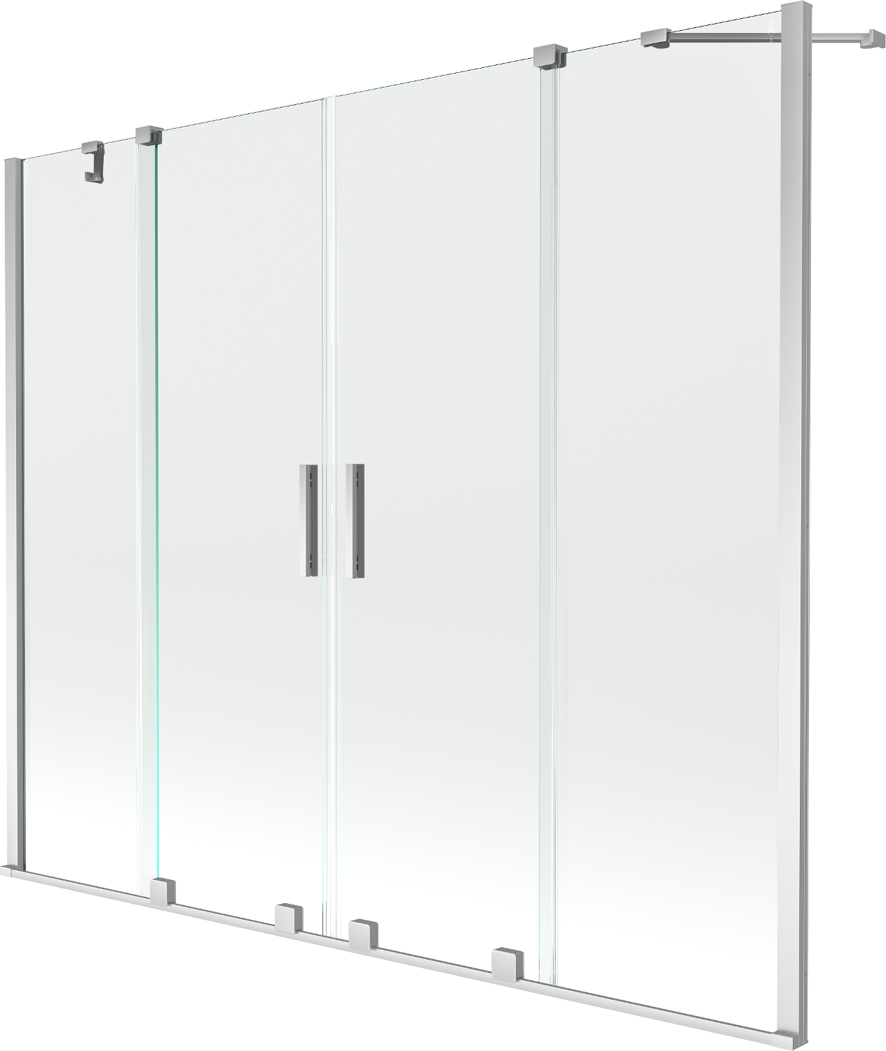 Mexen Velar Duo parawan nawannowy 2-skrzydłowy rozsuwany 200 x 150 cm, transparent, chrom - 896-200-000-02-01