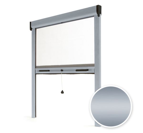 Moustiquaire fenêtre enroulable RECOUPABLE — 220x125 cm — coffre aluminium haut de gamme argent — gamme Aluminium Luxe — anti-insectes — AVOSDIM - 2