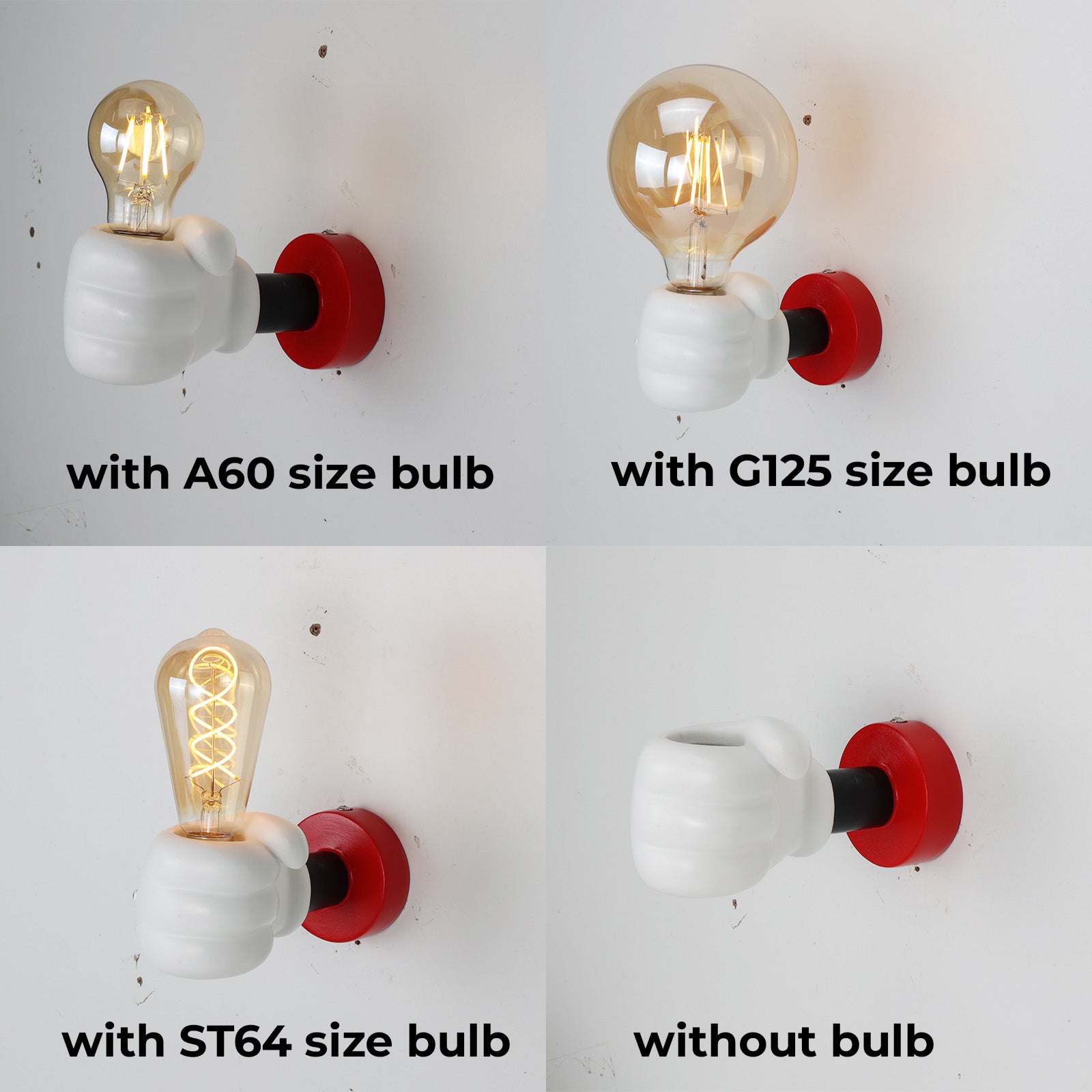 Lampada da Parete per Bambini E27 – Divertente Design a Mano Cartoon “TOONHAND” - 3