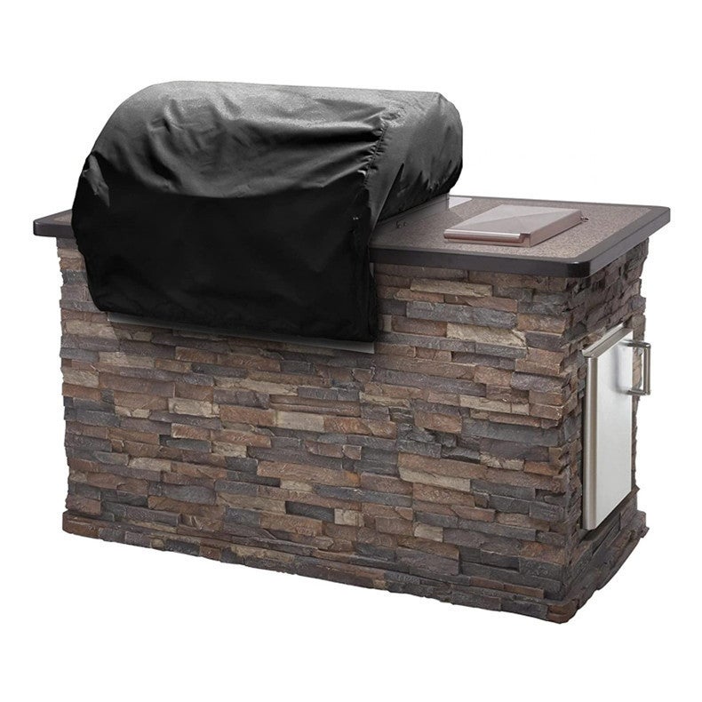 Pokrowiec na zewnętrzny grill do zabudowy wykonany z tkaniny Oxford 420D, ochronna plandeka na grill do zabudowy, 36W*26D*14H cali