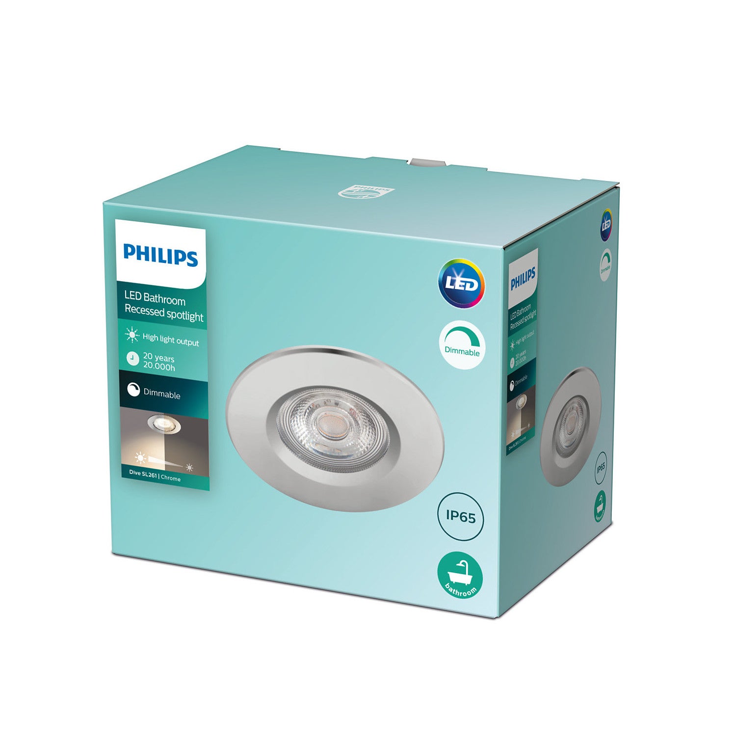 Foco Downlight LED Regulável 5W PHILIPS Dive Corte Ø 70 mm Chromé 36º - 3
