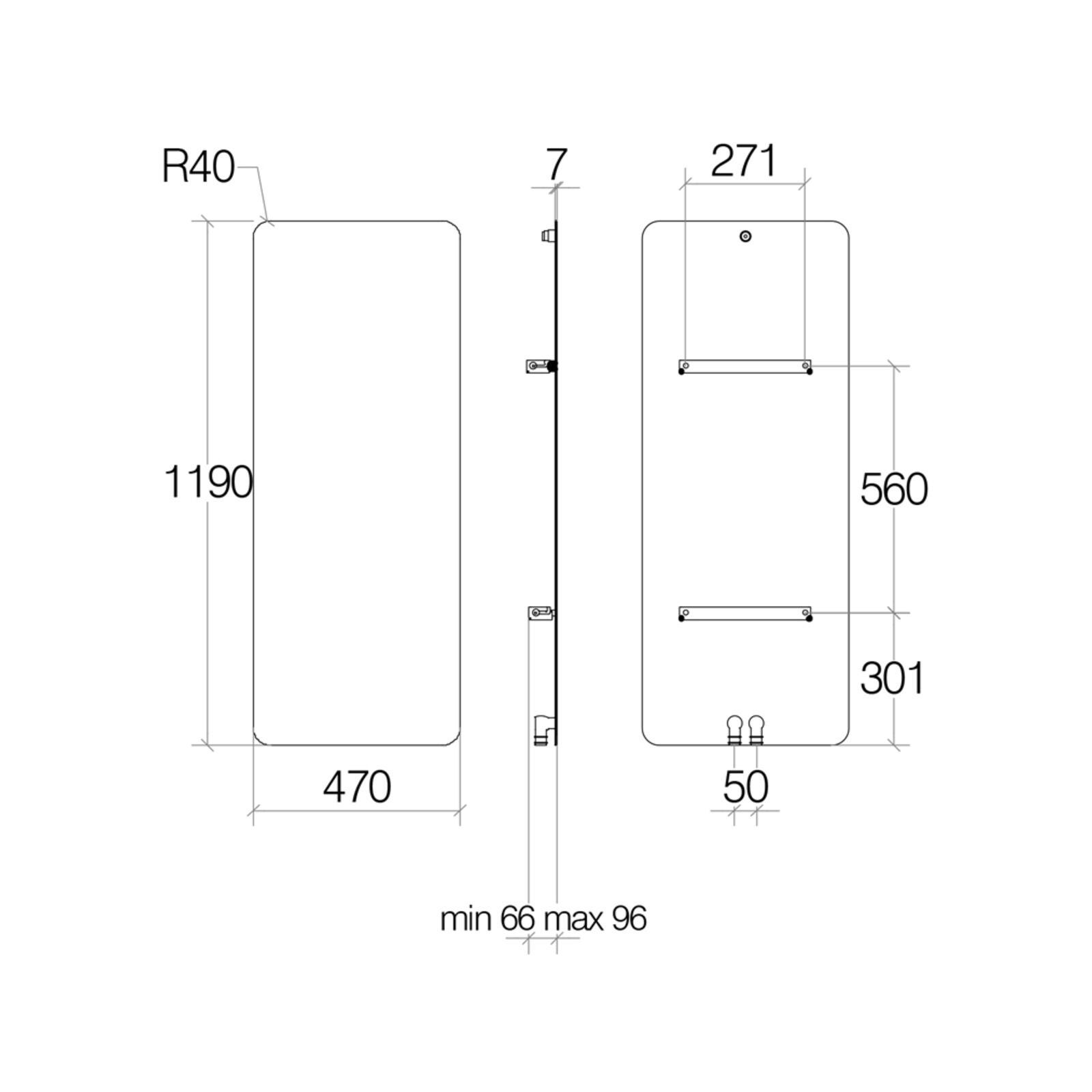 Lineabeta - Termoarredo idraulico a muro Caligo L.47 H.119 cm in acciaio bianco - 5