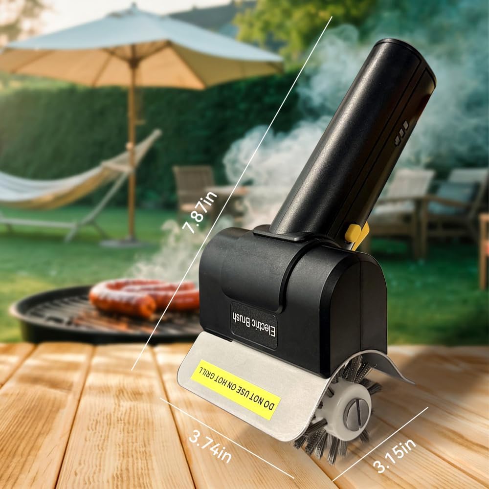 Brosse de nettoyage pour barbecue d'extérieur, tête sans balais en acier inoxydable, brosse de nettoyage pour barbecue sans fil et rechargeable - 2