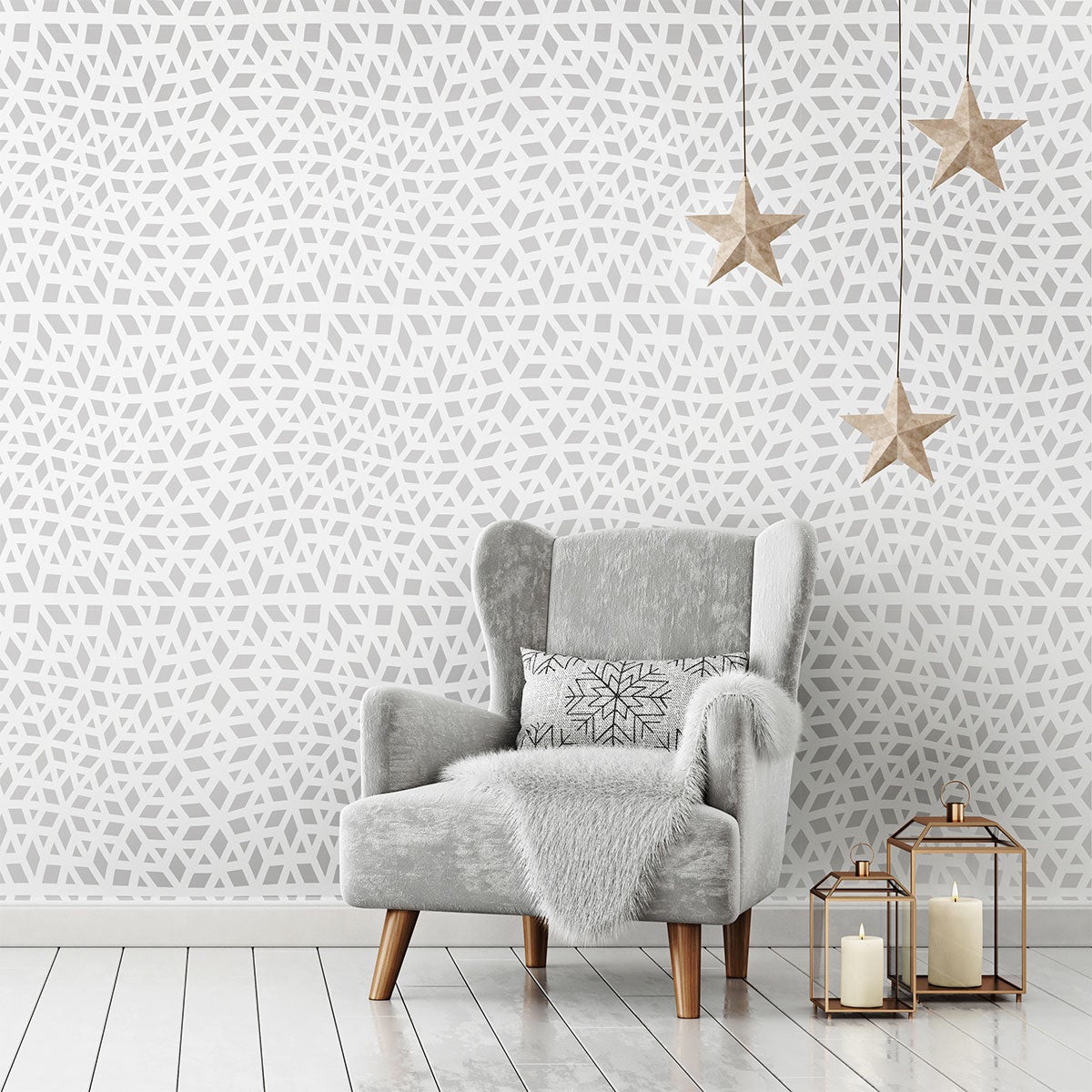 Adesivo carta da parati scandinava bjorn - Sticker adesivo - adesivi murali - 60x60cm - 3