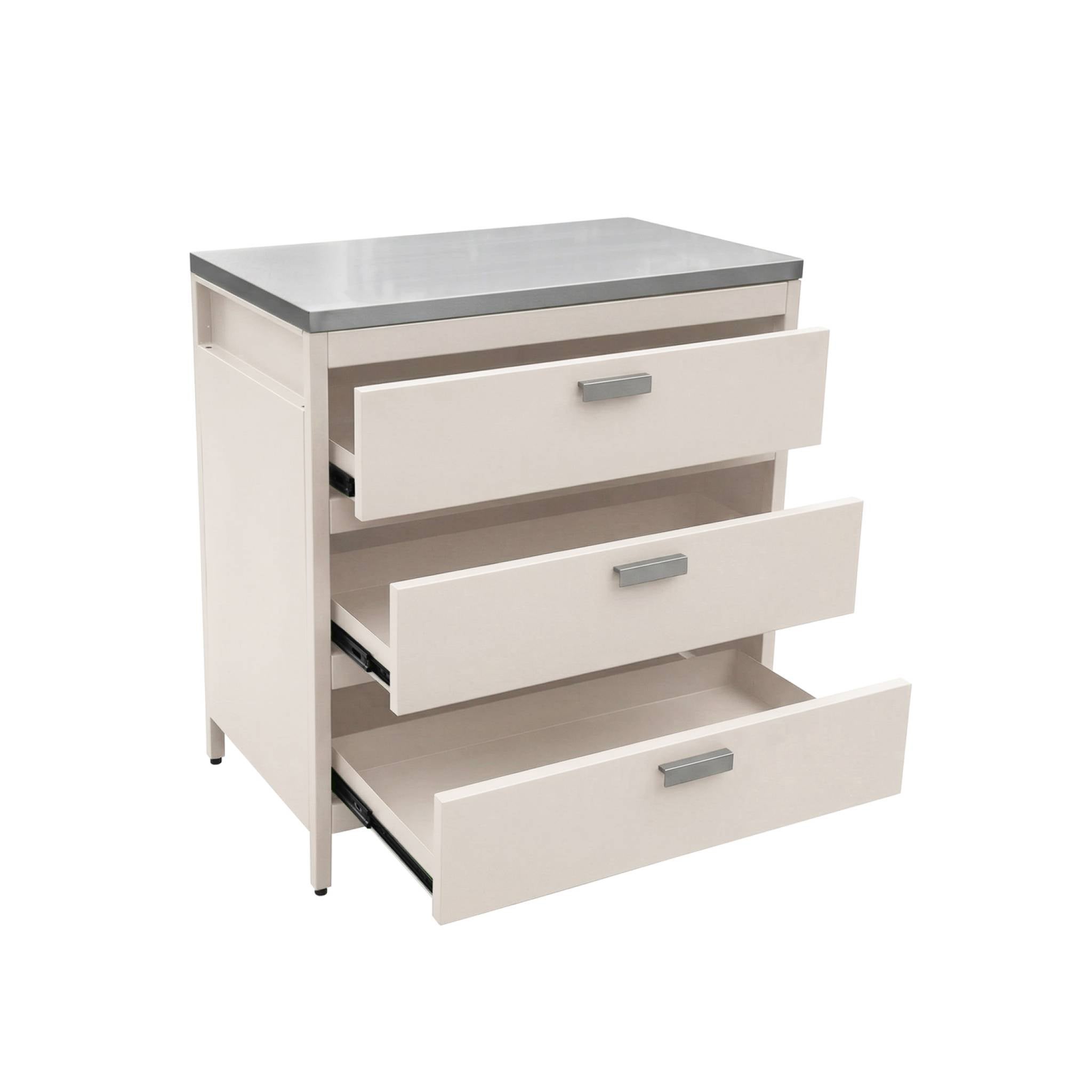Cozinha externa em aço com 3 gavetas, 80cm, Naxos, Bege, 80x49x87.5 cm - 3