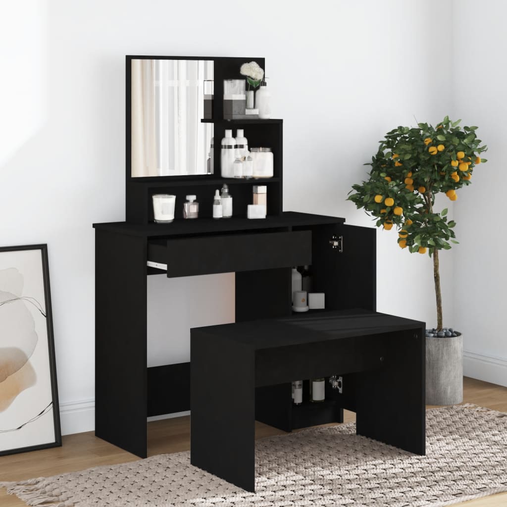 Maison Exclusive - Coiffeuse avec miroir vieux bois 86,5x35x136 cm