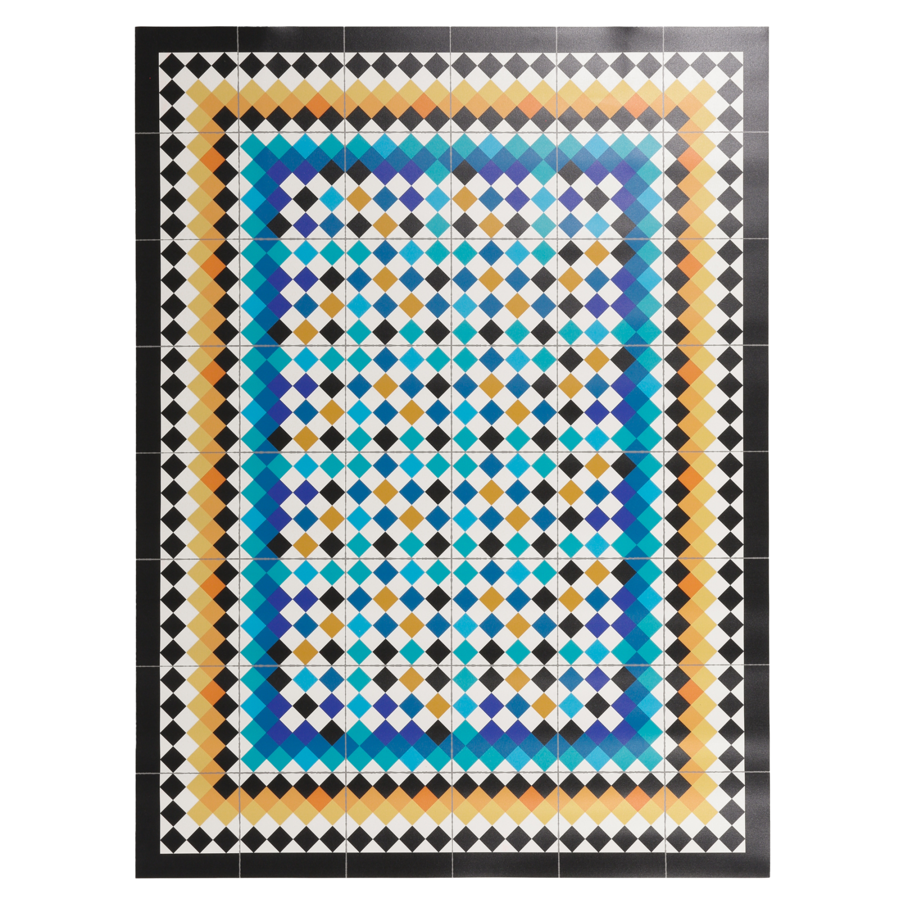 Tapis à Carreaux 235 X 165 Cm – Multicolore, Polypropylène, Occasion Bon état, Fabrication France