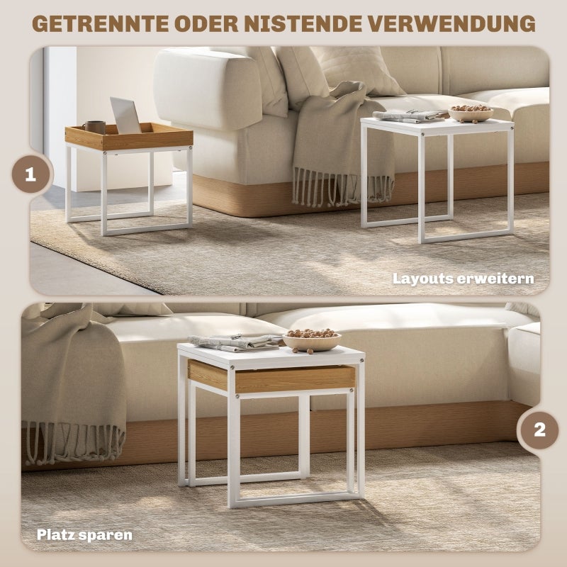 Table basse moderne, lot de 2, table d'appoint, pour petits espaces ...