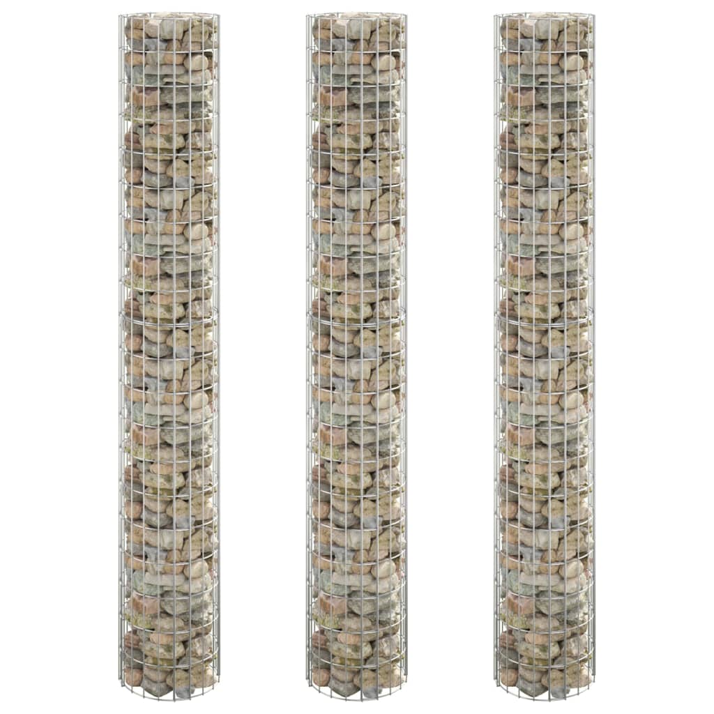 Maison exclusive - arriate gaviones circular 3 uds acero galvanizado ø30x200 cm