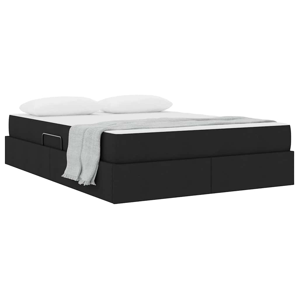 Lit avec rangement et matelas Noir 140 x 200 cm Polyester - 3