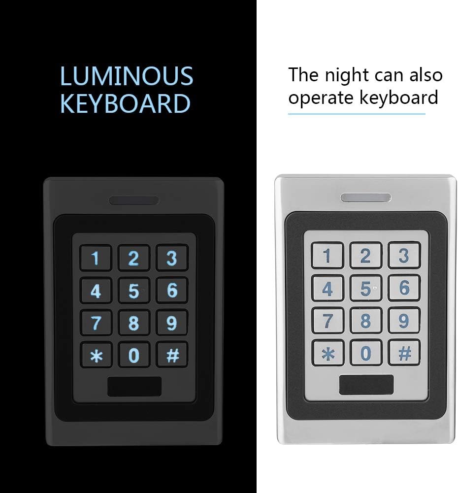 Serratura di prossimità RFID, sistema di controllo accessi con tessera, lettore RFID con password elettrica, tastiera illuminata per casa, ufficio, - 2