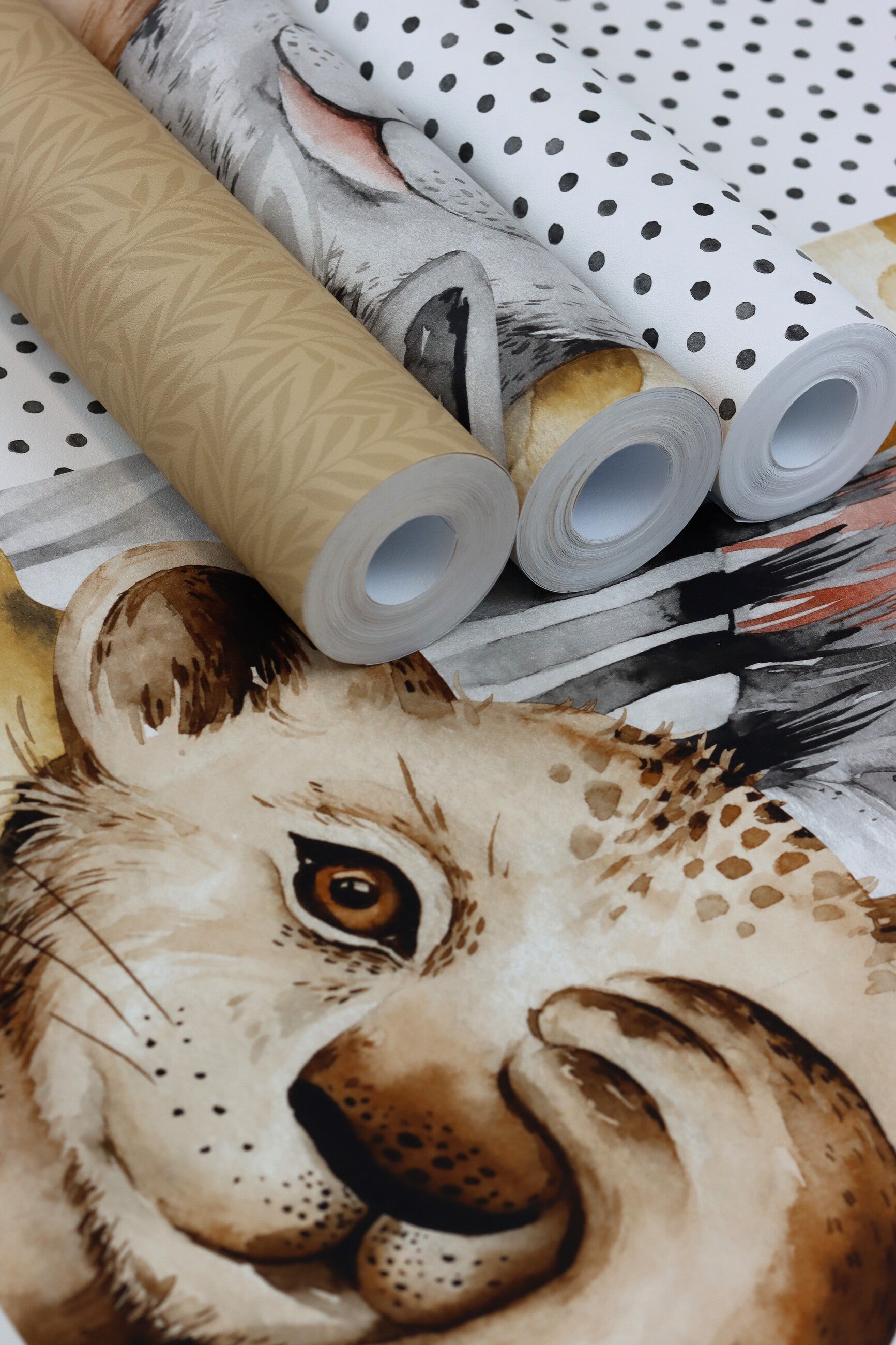 Carta da parati Rasch 252972 - Carta da parati in tessuto non tessuto con piccole foglie in marrone albicocca chiaro - 6