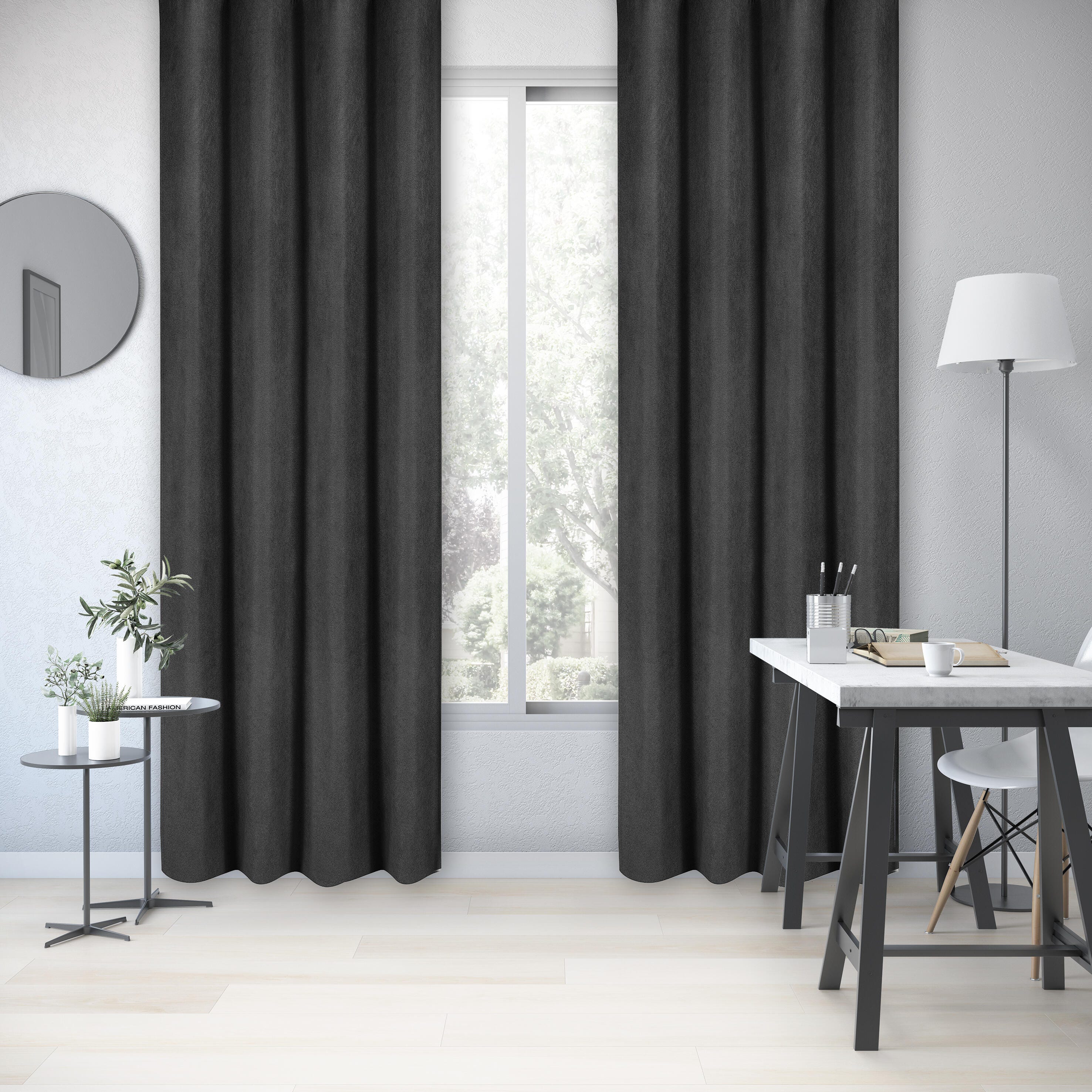 SIMPVALE Tenda Oscurante Singola Con Occhielli – Nero – 140x220 Cm – Morbida Scamosciata, Termica E Isolante Per Camera Da Letto O Soggiorno